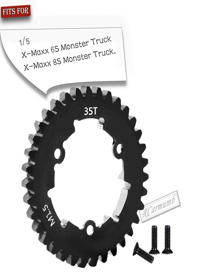 Rcarmumb 35T Spur Gear Upgrades Part for 1/5 X-Maxx 6S Monster Truck,1/5 X-Maxx 8S Monster Truck,Medium Carbon Steel 35T 1.5 Spur Gear with Pinion Gear(23T/24T/25T/26T) Hops Up - Image 2